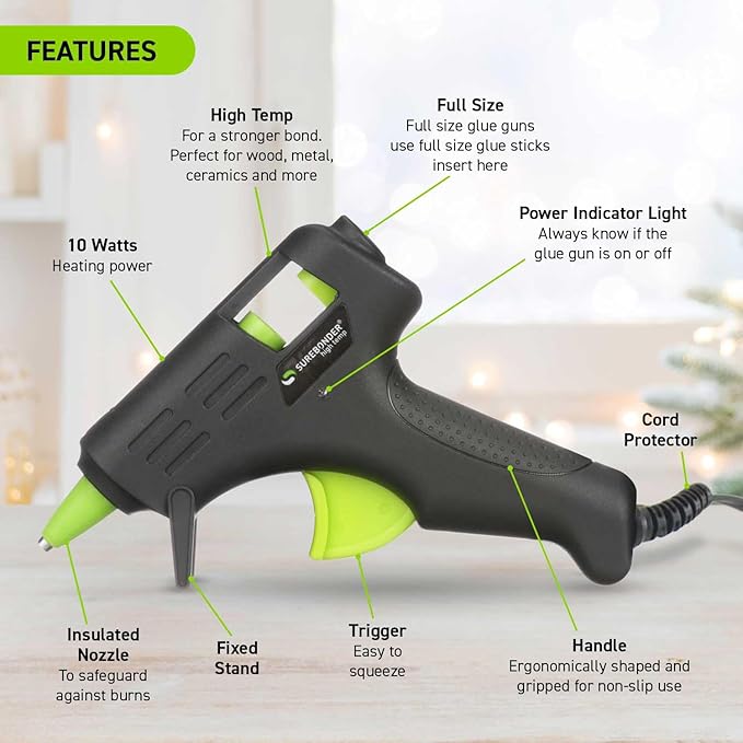 Mini Size 10W High Temperature Glue Gun Kit with 25 Glue Sticks