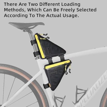 Rhinowalk Bicycle Front Frame Bag Bike Under Top Tube Triangle Bag Lightweight 1.7L Cycling Accessories Nylon Pack Pouch for Mountain Road Bike