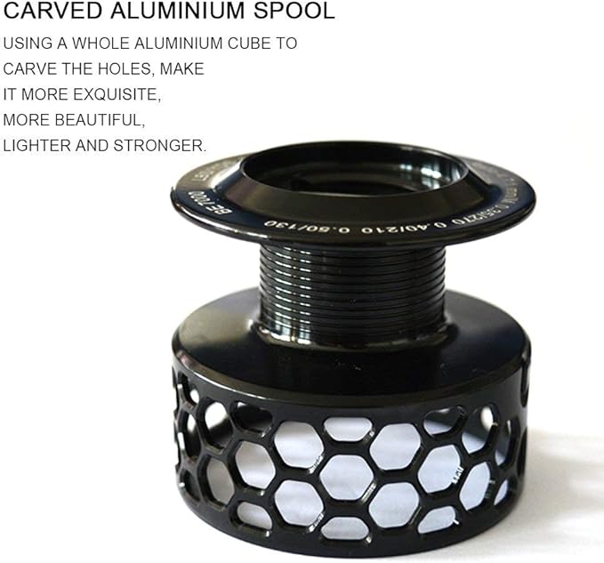 Spinning Fishing Reels 12+1BB Ultra Lightweight Carved Aluminum Spool Reels Affordable Smooth Spinning Reels