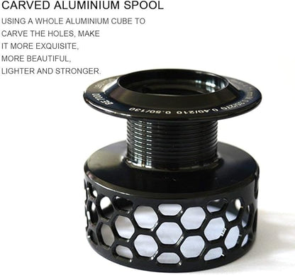 Spinning Fishing Reels 12+1BB Ultra Lightweight Carved Aluminum Spool Reels Affordable Smooth Spinning Reels
