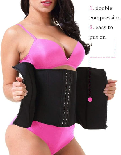 GainKee Clip and Zip Waist Trainer Corset Women Neoprene Worked Out Sweat Vest Body Shaper