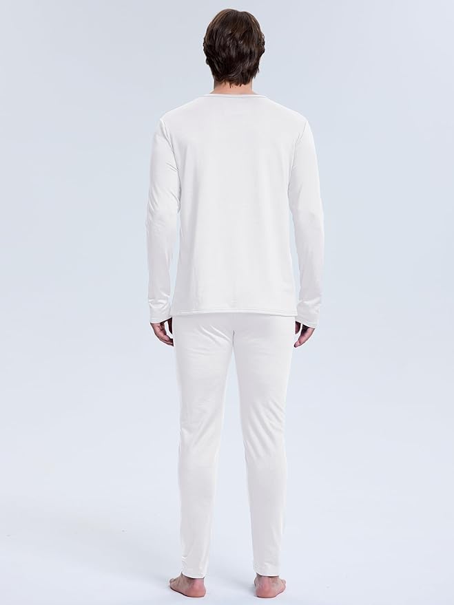 VZV Thermal Underwear for Men Fleece Lined Long Johns for Mens Thermals Top and Bottom Set Soft Base Layer for Winter