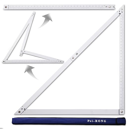 36 Aluminum Combination Square Carpenter Tools | Adjustable 45° & 90° Angles for Framing/Roofing/Staircases | Professional Woodworking & Construction Triangle Ruler Tool