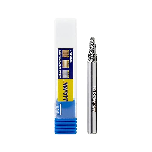 SL-1 Tungsten Carbide Burr Rotary File, Taper Shape Double Cut, 1pc by LU&MN