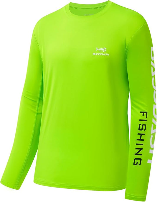 BASSDASH Fishing T Shirts for Men UV Sun Protection UPF 50+ Long Sleeve Tee T-Shirt
