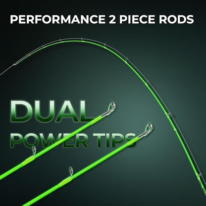 KastKing Zephyr Dual-tip Fishing Rod & Reel Combo, Dual Tips Section for Different Powers, IM6 Graphite 2Pc Blanks, KastFlex Technology, Rubber Cork Handle, Integrate Hook Keeper, 8 Models