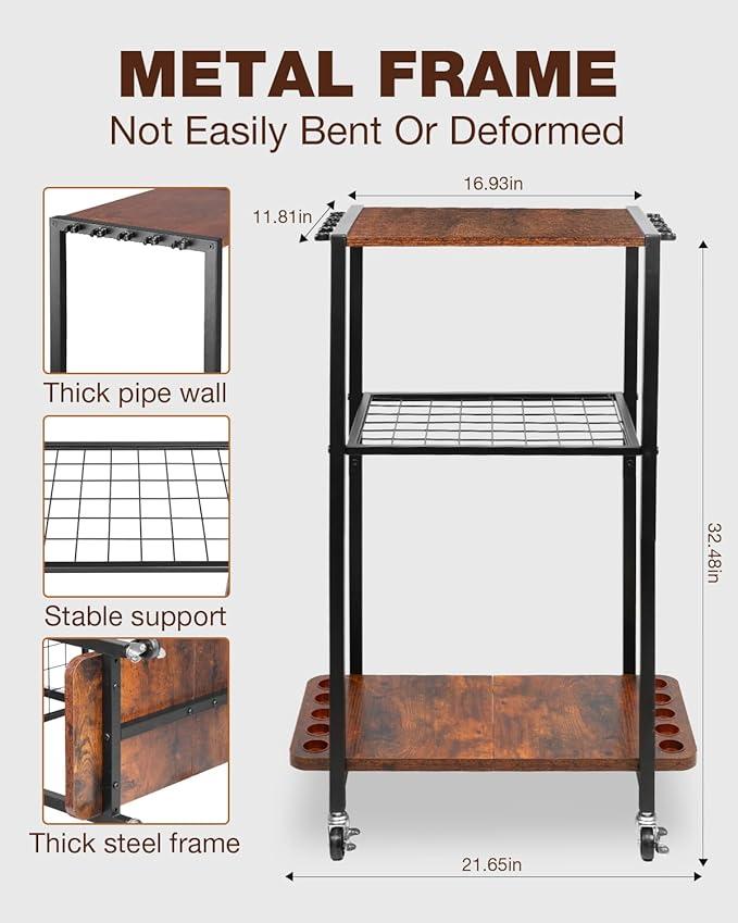 Ghosthorn Fishing Rod Holders for Garage Fishing Gear and equipment Rotating Tackle Storage Cart Pole Rod Rack Hold up to 10 Rods