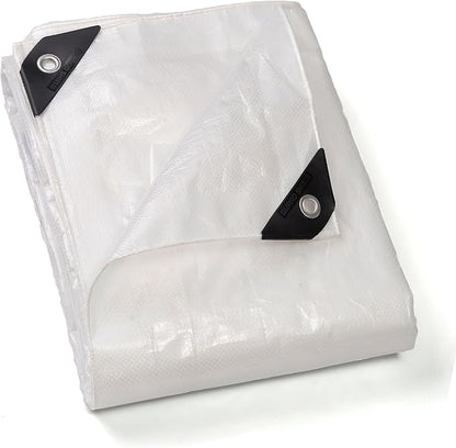 GUARD SHIELD Clear Tarp Heavy Duty 8x10 Feet Waterproof for Outdoor Garden Poly Cover UV Resistant Transparent Tarpaulin10mil