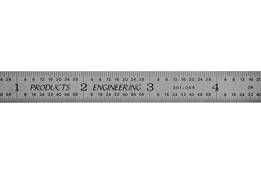 PEC Tools Flexible 6" Steel Ruler(5 Pack), 1/50" Thick X 1/2" Wide, Machinist Metal Ruler Scale with Markings 1/10", 1/50", 1/32", 1/64", Tempered Steel, Made in USA