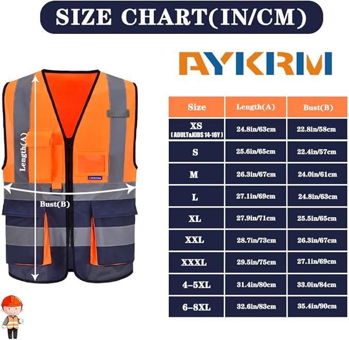 A-SAFETY High Visibility Reflective Safety Vest Customize Logo (XS-8XL)