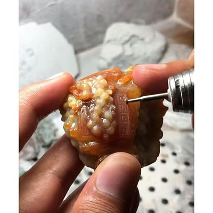 𝐋𝐮𝐨 𝐤𝐞 13 Pcs Triangle Shape Diamond Burr - 3/32'' Shank Diamond Mounted Grinding Burs Stone Carving Bits for Rotary Tools