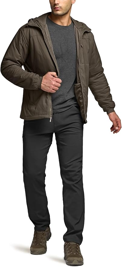 CQR Men's Lightweight Insulated Jacket, Windproof Packable Water Resistant Warm Active Coat for Hiking Work Outdoor Tactical