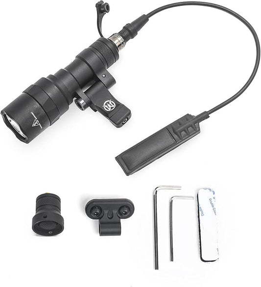 NOBUHIRO M300C 300 Lumens Tactical Flashlight, with Replaceable Mounting Rotating Base, Suitable for 20mm Picatinny & Mlok/Keymod Rail, Include with Remote Pressure & Push Button Switch (M300C)