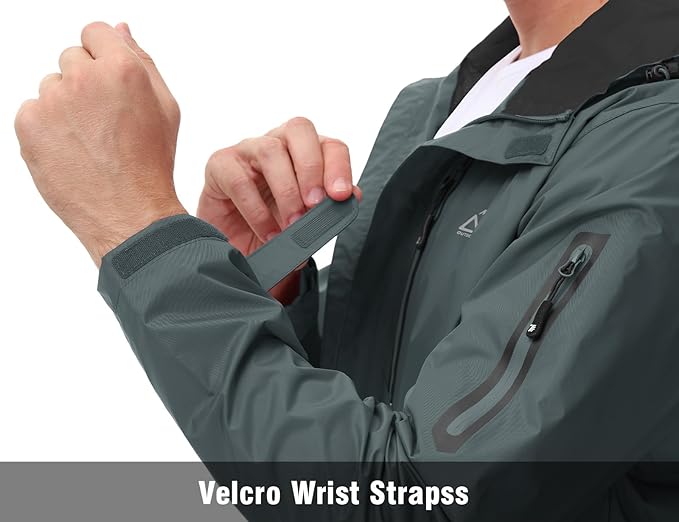 TBMPOY Men's Lightweight Rain Jackets Waterproof Raincoat with Hood Running Cycling Hiking Outdoor Windbreaker