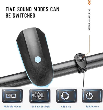 Bike Light, High Lumens Super Bright Bicycle Light, 5+3 Modes USB Rechargeable Bike Headlight & Tail Light Set, Waterproof Safety Bike Front & Rear Light for Road, Mountain, Night Riding