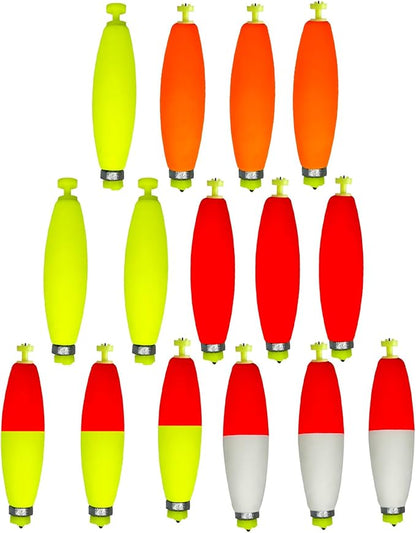 Fishing Bobbers Floats Set Weighted Fishing Bobbers for Fishing, Foam Snap on Float Weighted Bobbers Push Button Spring Fishing Floats Fishing Bobbers Assortment for Catfish