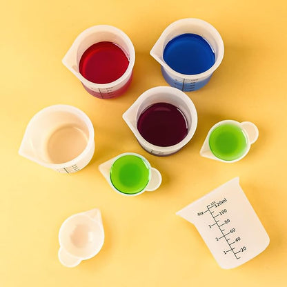 Silicone Measuring Cups 4.4oz/125ml Accurate Scale & 1.4oz/40ml Mini Mixing Bowls Dispenser 5Pcs Epoxy Mixing Cup Resin Pouring Cups DIY Resin Art Craft Supplies Resin Accessories