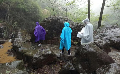 Rain Ponchos for Adults, 2 Pack Raincoats Jacket Reusbale with Drawstring Hood Sleeves for Women Men