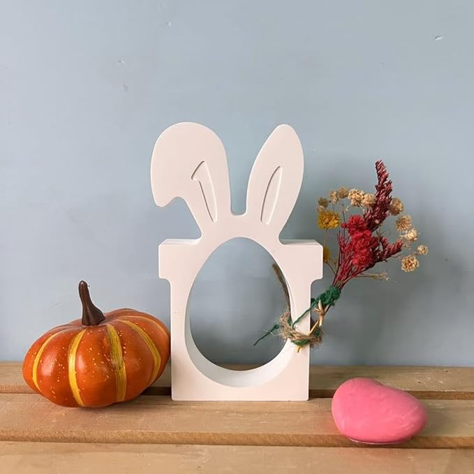 Hollow Easter Egg Silicone Mold with Bunny Ears - 3D Design for Chocolate, Plaster of Paris, Resin Crafts, Reusable DIY Mold for Holiday Tabletop Decor