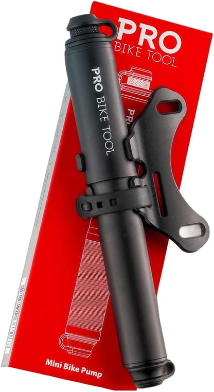 Pro Bike Tool Mini Bike Pump - Compact and Portable Bicycle Tire Pump for Fast Inflation - Compatible with Presta and Schrader Valves - Lightweight and Durable Design - Essential Bicycle Accessories
