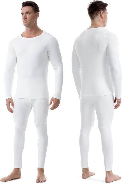Runhit Mens Thermal Underwear Set：Fleece Lined Long Johns for Men Thermal Shirts and Pants Base Layer Cold Weather Thermals