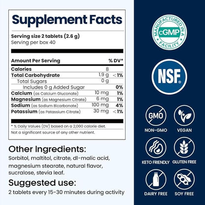 Venture Pal Chewable Electrolyte Tablets, 80 Count Fast-Dissolve Sugar-Free Stick Salt Tablets - Variety Pack for Rapid Hydration, Outdoor Running, Hiking, Sports | Keto & Vegan Friendly | 4 Pack