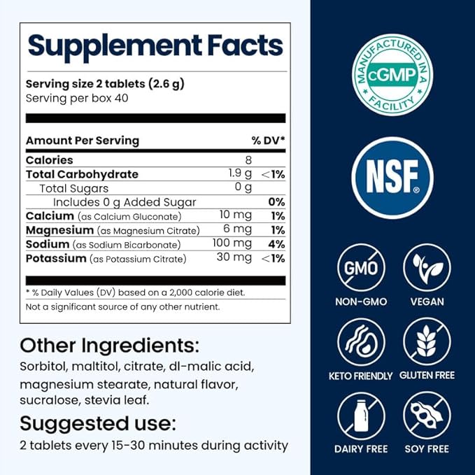 Venture Pal Chewable Electrolyte Tablets, 80 Count Fast-Dissolve Sugar-Free Stick Salt Tablets - Variety Pack for Rapid Hydration, Outdoor Running, Hiking, Sports | Keto & Vegan Friendly | 4 Pack