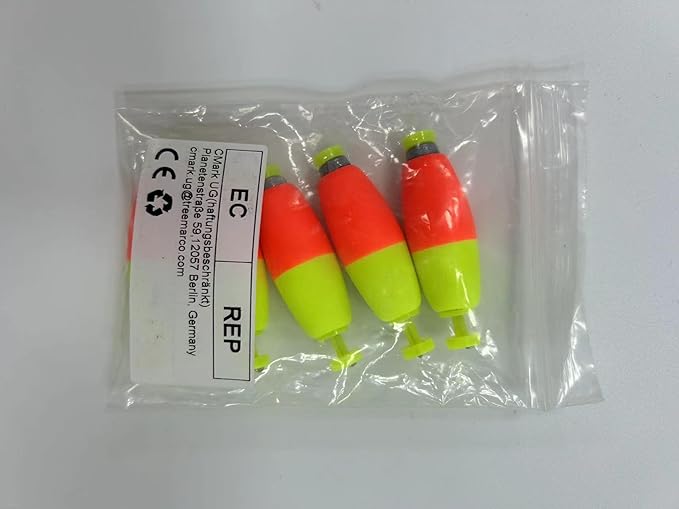 THKFISH Fishing Bobbers 5PCS EVA Foam Round Floats Red/Green Snap-On Spring Fishing Buoy Accessories for Freshwater Saltwater