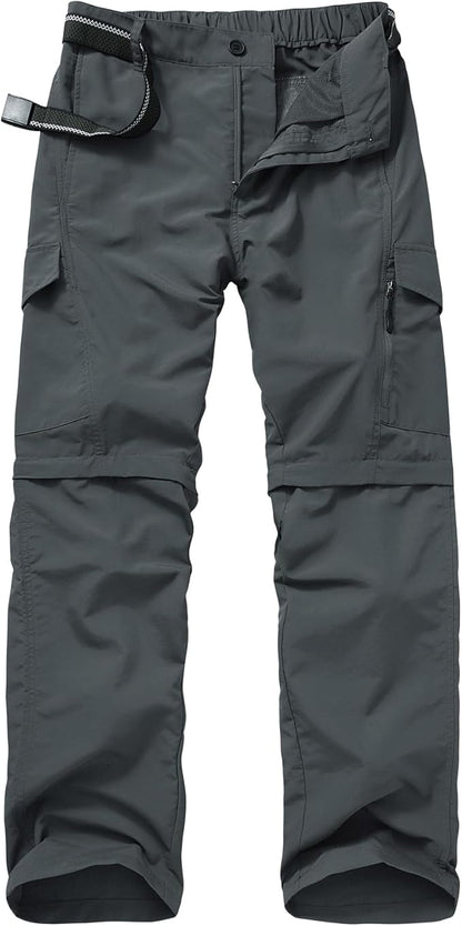 Mens Hiking Pants Quick Dry Lightweight Fishing Convertible Zip Off Safari Trousers