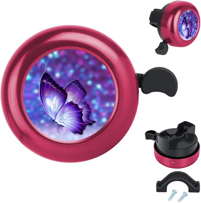 MZELQ Bicycle Bell Cute Clear Sound Adjustable Size Aluminum Bike Accessories Bell Ring for Girls Women Kids Adults