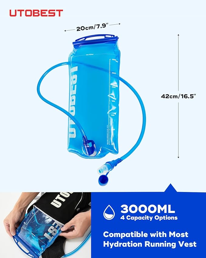 Water Bladder,Hydration Bladder 1L, 1.5L, 2L, 3L Water Bladder for Hiking Backpack, BPA Free, Leak Proof Water Reservoir for Running Cycling