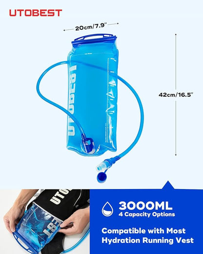 Water Bladder,Hydration Bladder 1L, 1.5L, 2L, 3L Water Bladder for Hiking Backpack, BPA Free, Leak Proof Water Reservoir for Running Cycling