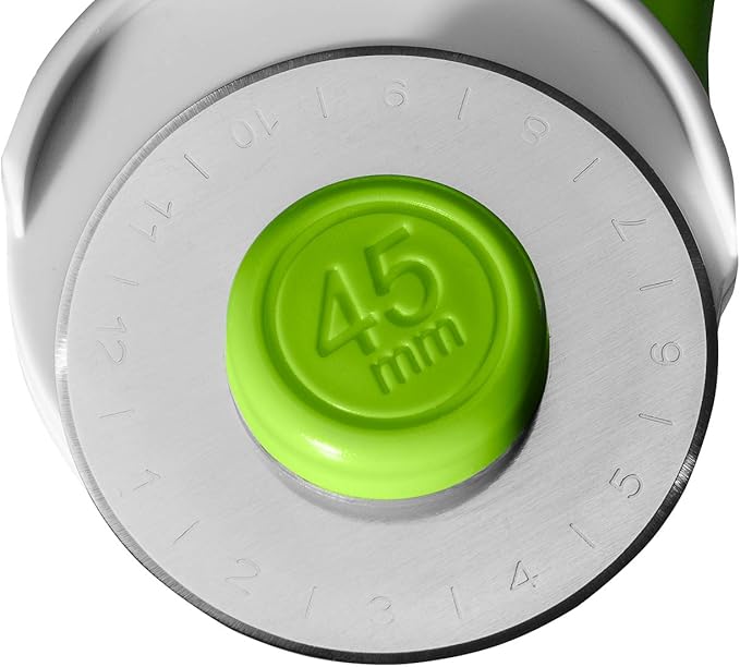 Elan 45mm Rotary Cutter for Fabric Green, Ergonomic Rotary Fabric Cutter Wheel with Built-in Blade Safety Lock, Cutting Wheels for Sewing and Quilting