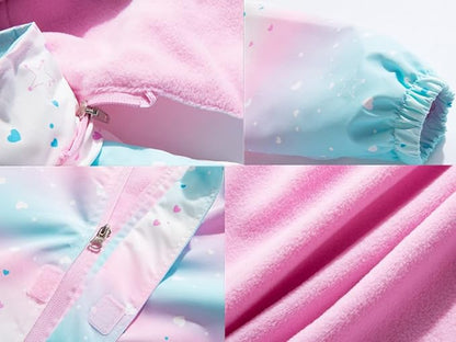 MGEOY Boys Girls Rain Jackets Lightweight Waterproof Hooded Raincoats Windbreakers for Kids 4-14Y