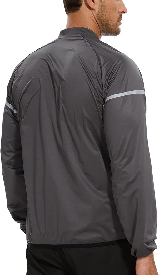 NINGMI Sauna Suit for Men Sweat - Long Sleeve Shirt Jacket Workout Body Shaper Zipper Top Slimming Fitness Trainer Gym