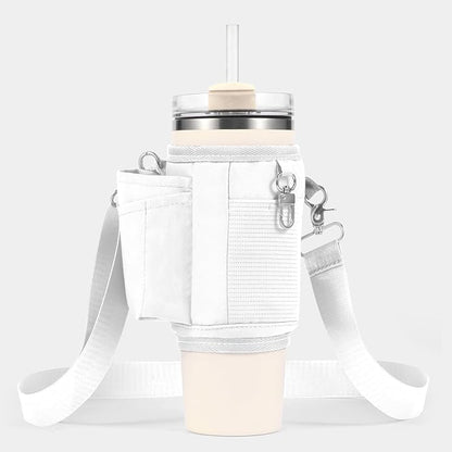 All Day Quencher Carry All for Stanley 40/30 oz Tumbler, Crossbody Bag with Phone Holder & Strap, Water Bottle Carrier Bag