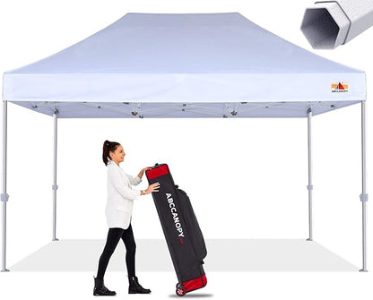 ABCCANOPY 10x15 Canopy Tent Bundle with US Weight 40lb No-Pinch Canopy Weights and Carry Strap