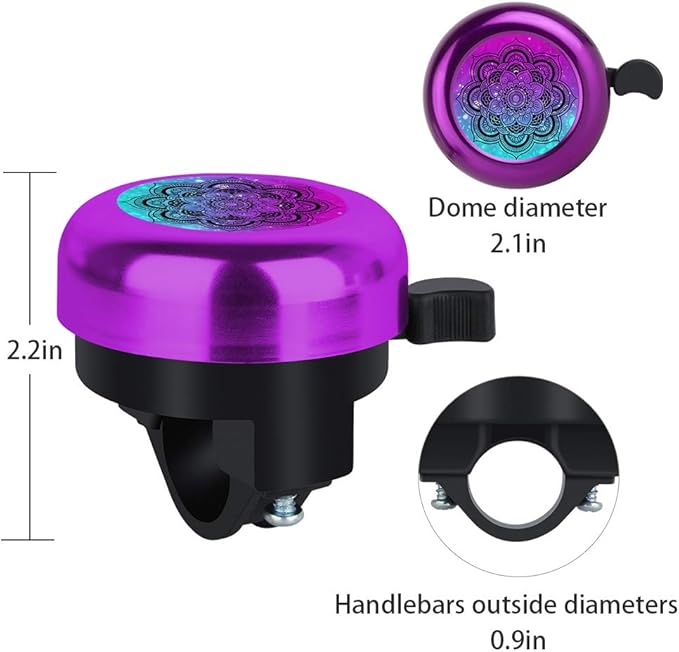 MZELQ Bicycle Bell Cute Clear Sound Adjustable Size Aluminum Bike Accessories Bell Ring for Girls Women Kids Adults