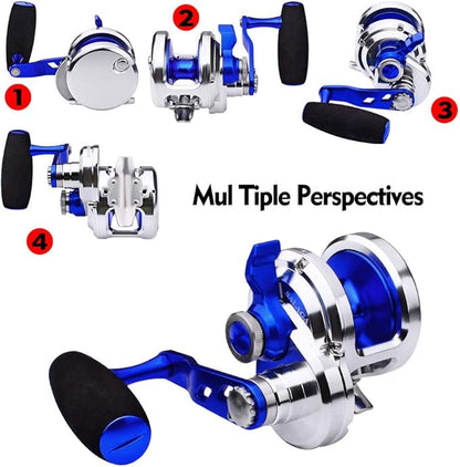 PROBEROS Conventional Reel Trolling Reels - Lever Drag Deep Sea Ocean Big Game Offshore Jigging Fishing Reels