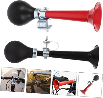 STOBAZA Portable Loud Bike Horn for Adults Electroplated Construction Safety Warning Sound for Mountain Road Folding Bicycles Black Red