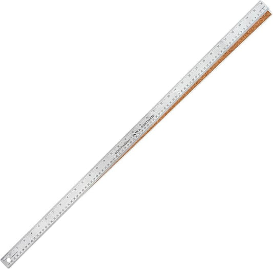 Breman Precision Metal Ruler 36 Inch Cork Back – Stainless Steel Straight Edge, Flexible Non-Slip Metal Ruler with Cork Backing – Imperial & Metric for Crafting, School, Workshop & Home Use