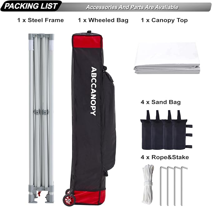 ABCCANOPY Commercial Pop Up Canopy Tent 8x8 Premium-Series, White