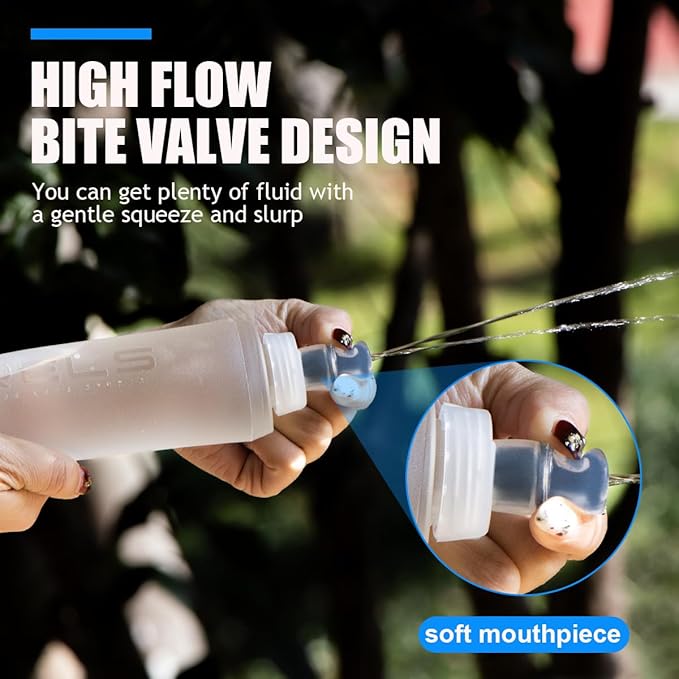 TPU Collapsible Soft Flask,Lightweight PBA Free Folding Running Water Bottles,Leakproof Durable Hydration Flask for Outdoors (150ml/5.07oz-2 Packs-Dark Blue)