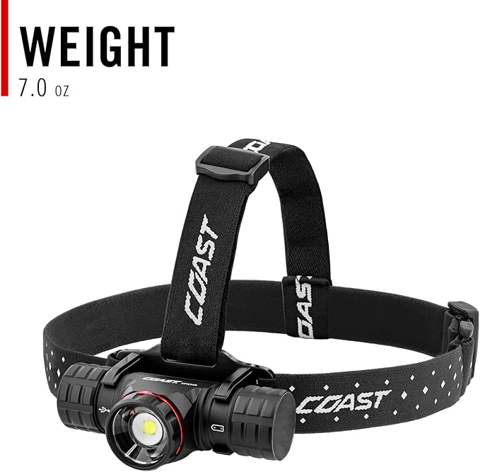 Coast® XPH34R 2075 Lumen USB-C Rechargeable-Dual Power LED Headlamp withPURE Beam® Twist Focus™ and Magnetic Base