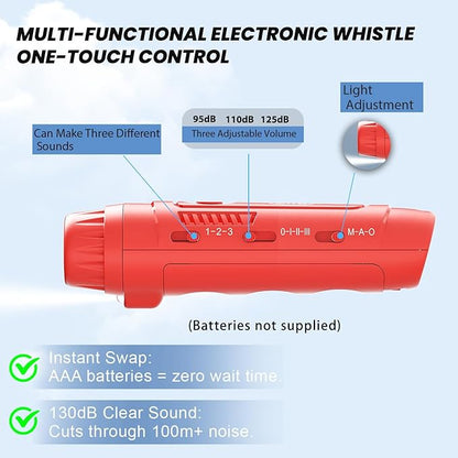 ZHT Electronic Whistle for Coaches, Referees, Teachers - 3 Tones & 3 High Volume, Handheld Whistles with Lanyard - Sports Whistle for Volleyball Soccer, Outdoor Camping, Emergency Safety