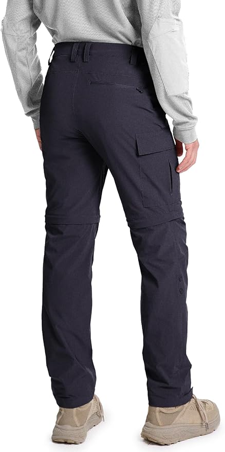 Moosehill Men's-Hiking-Pants Convertible Quick-Dry Water-Resistant Lightweight Zip-Off Outdoor with 5 Deep Pockets