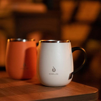 Ideus 16 oz Insulated Coffee Mug with Handle and Lid, Double Wall Stainless Steel Vacuum Thermal Coffee Mug, Travel Coffee Cup Thermal Cup for Home and Office, Navy Blue