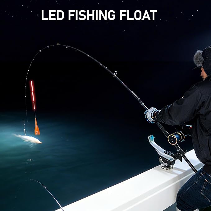 Fishing Bobbers, Fishing Floats, light up bobbers night fishing, slip bobbers for fishing, day or night fishing gear, LED Color-Changing Signal for Fishing, Deep Stillwater(5-12 meters)