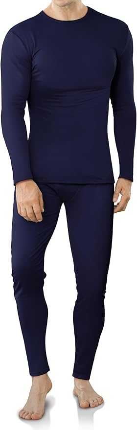 VZV Thermal Underwear for Men Fleece Lined Long Johns for Mens Thermals Top and Bottom Set Soft Base Layer for Winter