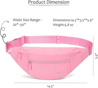 MAXTOP Large Crossbody Fanny Pack with 4-Zipper Pockets,Gifts for Enjoy Sports Festival Workout Traveling Running Casual Hands-Free Wallets Waist Pack Phone Bag Carrying All Phones